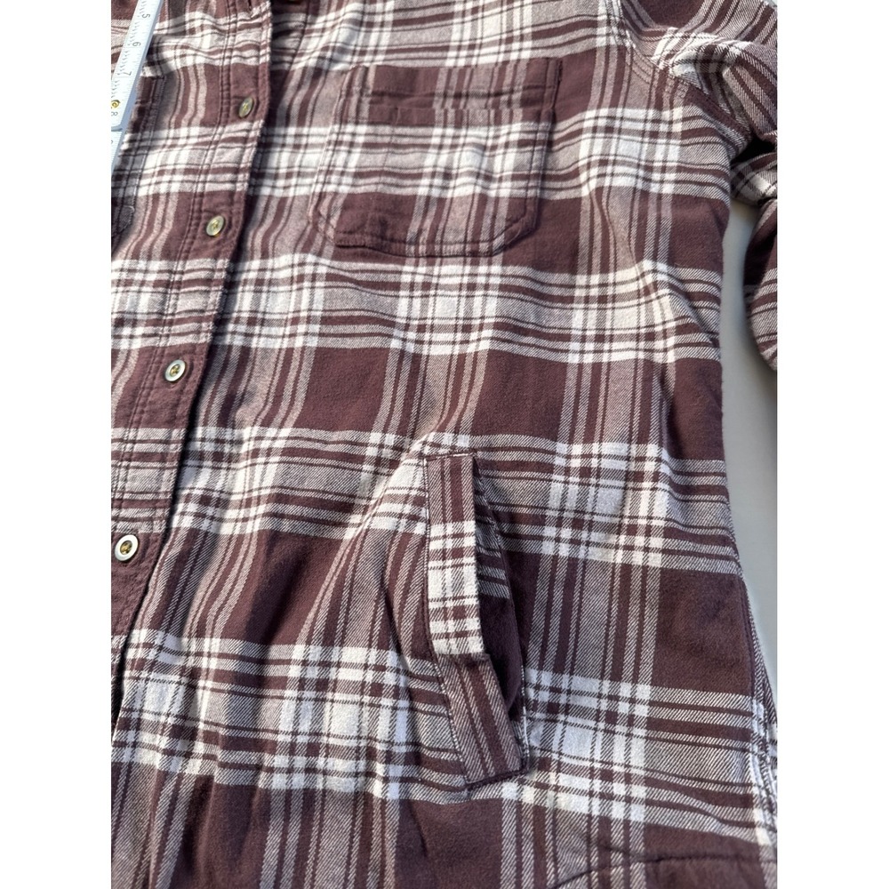 CARHARTT Womens Plaid Flannel Fleece-lined‎ Shirt Jacket Shacket Maroon L 12/14 - Picture 7 of 14